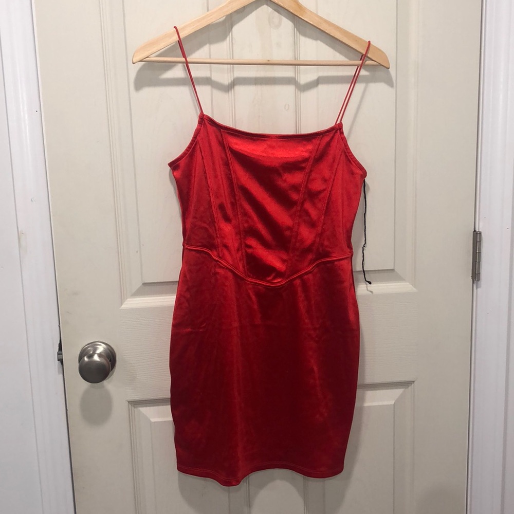 Satin red dress women’s size medium.